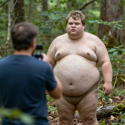 Fat Borgia caught on camera in the forest, Realistic, HDR, The first encounter with Fat Borgia