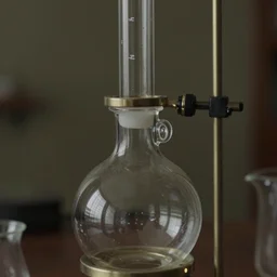 an alchemicla glass distiller with a glass gut, alchemy, unreal, closeup, quevri,