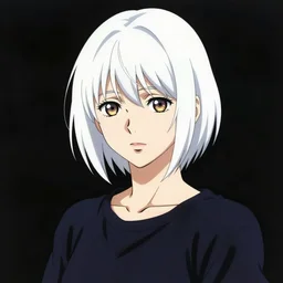 portrait of a woman with short white hair, 1 2 3 4, medium shot, illustration, highly detailed, high quality, by kentaro miura