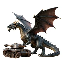 illustration, real dragon with steam punk tanks and pipes on its side, white background, Charles Dana Gibson, Olivia Kemp