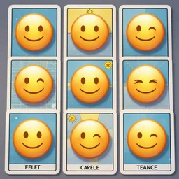 tarot cards of emojis, artstation, highly detailed, digital painting, 8k