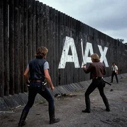 cinematic still image of the mexican boarder wall scene from 1 9 8 0 s star wars empire strikes back, 3 5 mm imax, moody iconic scene, action scene, beautiful detailed scene, color kodak, directed by kubrick