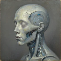 cybernetic soul fracture, oil on canvas (1984)
