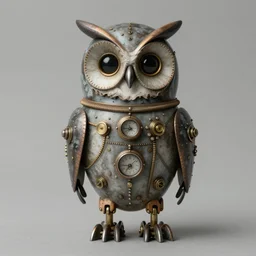 (((((1950s steampunk robot owl . muted colors.))))) by Jean-Baptiste Monge !!!!!!!!!!!!!!!!!!!!!!!!!!!