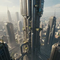 concept art of vertical endless city/tower trending on Artstation, by Daniel Dociu and Greg Rutkowski, cyberpunk, sci-fi, futuristic, megastructure, skyscraper, high quality, ultra detailed, ultra realistic