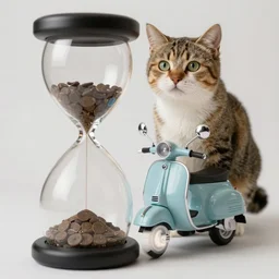 cat motorscooter hourglass