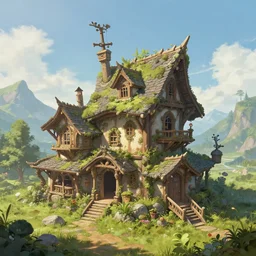 highly detailed digital art of a fantasy house, trending on artstation, by andreas rocha, by greg rutkowski, 4k