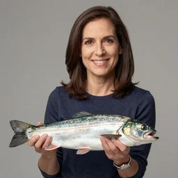 sheryl sandberg holding a fish