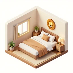an isometric overview of a 3 d bedroom inspired by the sign leo