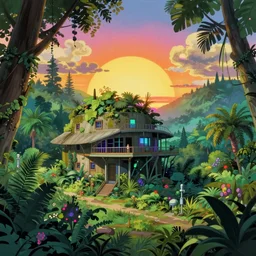 urbex by peter zumthor, junglepunk anime nature landscape studio ghibli tron retrowave thermal vision morning sun, archdaily, wallpaper, highly detailed, trending on artstation.