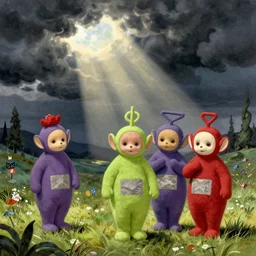teletubbies, illustrated by zdzisław beksinski