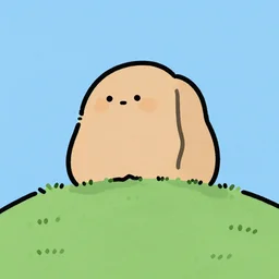 simple owo boulder on a hill illustration by theladyernestember