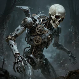 Ghost machine, creepy frightening eerie gothic mysterious , Beksinski, Greg Hildebrandt, 8k highly detailed ❤️‍🔥 🔥 💀 🤖 🚀 mechanism gears motor hardware haunting spirit skull