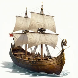 viking ship, concept art, artstation, smooth, sharp focus, illustration, fantasy style, ray tracing, hyperdetailed, art by hieronymus bosch and francisco goya, norman rockwell, greg rutkowski