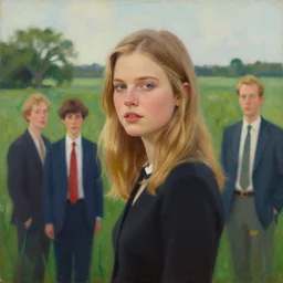 a beautiful scenic painting of a beautiful young woman that looks like ivanka trump by artgerm and wlop and wes anderson and spike jonze
