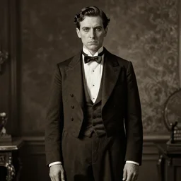 ultra realistic sepia portrait of a 1 9 2 0 s era male magician, tall, thin, well dressed, slicked - back hair, long - tailed tuxedo coat, black bow tie, atmospheric lighting, dark, atmospheric, brooding, painted, intricate, ultra detailed by dave dorman, well composed, best on artstation, cgsociety, epic, stunning, gorgeous, intricate detail, wow, masterpiece