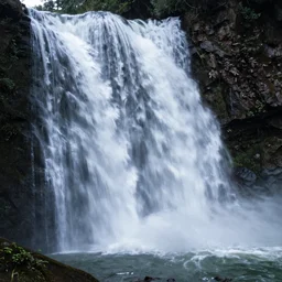 hyper exposure photo of a waterfall