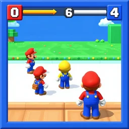 gameplay footage of super mario 6 4 multiplayer on window 3. 1