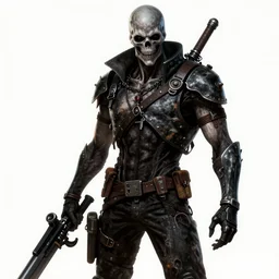 post-apocalyptic grim reaper, studio gainax art, mad max