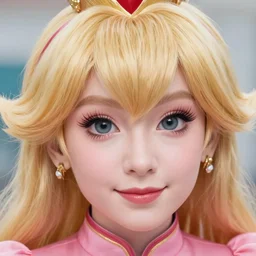 closeup portrait of princess peach, photograph, world press photo, natural light, sharp, detailed face, magazine, press, photo, steve mccurry, david lazar, canon, nikon, focus