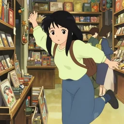 anime visual, portrait of a gloomy female traveler shopping in a alchemist's shop interior, cute face by ilya kuvshinov, yoh yoshinari, makoto shinkai, katsura masakazu, dynamic pose, dynamic perspective, flat cel shaded, mucha, crisp smooth lines, rounded eyes