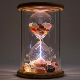 botanical garden inside a glass jar hourglass lightning himalayan rocksalt lamp intricate detail volumetric lighting epic composition hyper d