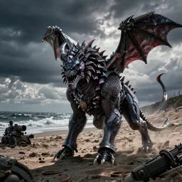 Cyberdemon on Omaha beach, WW2