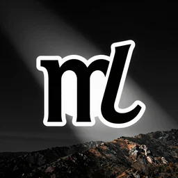 a vector logo with the fusion of the letters m and l, black background