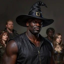 shaquille o'neal wearing a witch hat, highly detailed, d & d, fantasy, highly detailed, digital painting, trending on artstation, concept art, sharp focus, illustration, global illumination, shaded, art by artgerm and greg rutkowski and fuji choko and viktoria gavrilenko and hoang lap