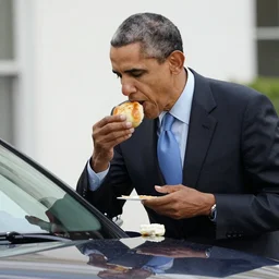 barack obama eating a whole car