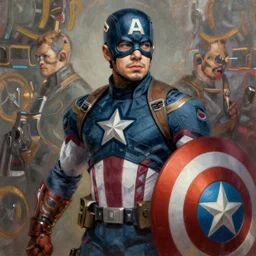anime rooney mara as captain america, intricate oil painting by greg rutkowski, trending on artstation
