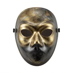 luxurious plague doctor mask, commercial catalog photo, isolated on a pure white background, centered, entire object in frame, sharp focus, soft studio lighting