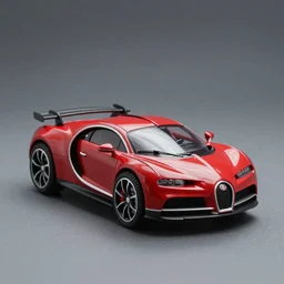 “Red Bugatti hover car, 35 mm product photo”