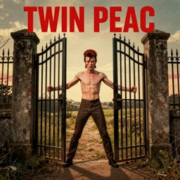 twin peaks poster art, david bowie trapped at the gates, old retro pulp, by michael whelan, rossetti bouguereau, artgerm, retro, nostalgic, old fashioned