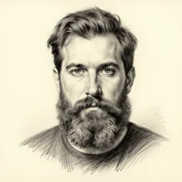a man with a beard, drawn by Tony sart