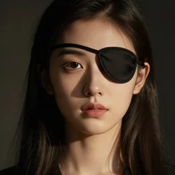 portrait of a girl with an eyepatch