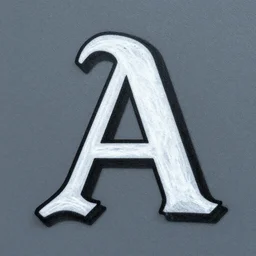 a beautiful typography graffiti of the letter 'A' written in Old English style, depth of field, XF IQ4, 50mm, F1.4, ISO 200, 1/160s, natural light