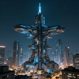 megastructure city, cyberpunk aesthetic,