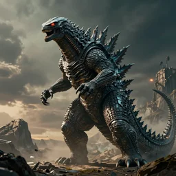 a hybrid godzilla and xenomorph