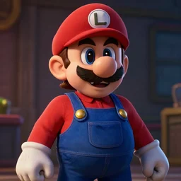 dramatic cyberpunk waluigi portrait film still from the movie directed by Denis Villeneuve