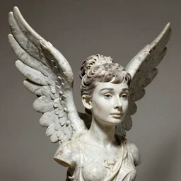 wingedVictory statue has Audrey Hepburn\'s head