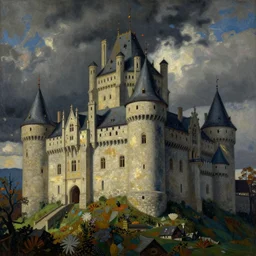 medieval castle, by paul klee