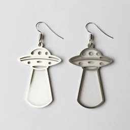 ufo earrings, lasercut,