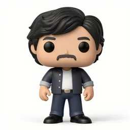 full body 3d render of Bob Ross as a funko pop,  Chibi, studio lighting, white background, blender, trending on artstation, 8k, highly detailed