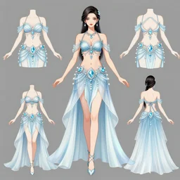 Character concept and fashion spot illustrations from the Final Fantasy Belly Dancer mashup, full-body, bloom, dynamic poses, diaphanous cloth, intricate crystalline and feather jewelry, ornate, filigree, arcane, cinematic lighting, by Alphonse Mucha, by James Gurney, by Bouguereau, by Rubens, fantasy, portfolio illustration, highly detailed, trending on Artstation, CGsociety, HQ, 8k, 35mm lens, f2.8, Bokeh,