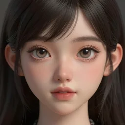 very cute girl portrait, highly detailed eyes, intricate details, by artgerm, tooth wu, dan mumford, beeple, wlop, unreal engine 5 rendering