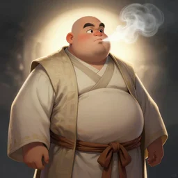 fat jedi wearing a robe, watching you breathe, concept art, backlight, rtx, artstation