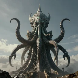3 d render of cthulhu tower, photorealsitic, cinematic lighting, unreal engine 5