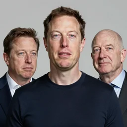 a highly realistic national portrait winner, hasselblad medium format portrait of zuckerberg, musk and bezos, crying. by bruce gilden