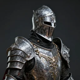 profile of paladin knight wearing full helmet and scale mail armor, character concept art, intricate details, highly detailed photorealistic portrait in the style of adam hughes, seseon yoon, artgerm and warren louw